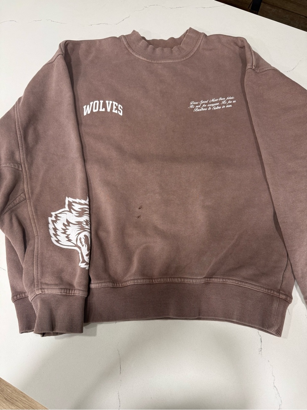 Wolves Graphic Crewneck Sweater - Dusty Mauve